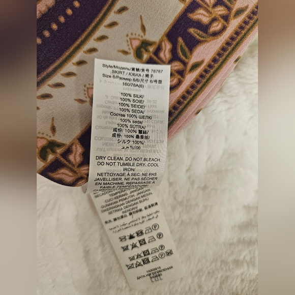 Tory Burch Midi Burnout Silk Pleated Skirt Size 6 Preppy,Office,Feminine, Floral - Picture 10 of 11